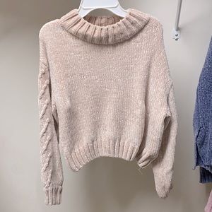 Rose Gold Cropped Soft Sweater